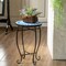 Costway Outdoor Indoor Accent Table,Mosaic Patio Table, Plant Stand Cobalt Blue Color Scheme Garden Steel